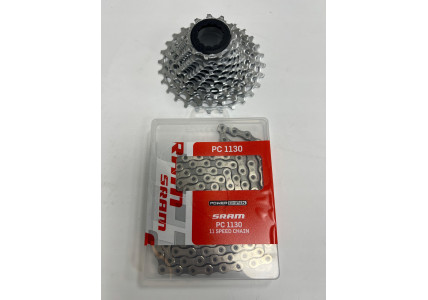 Комплект 11-скоростная кассета Sram Power Pack PG-1130 11-28T и цепь PC-1130 120-звеньев