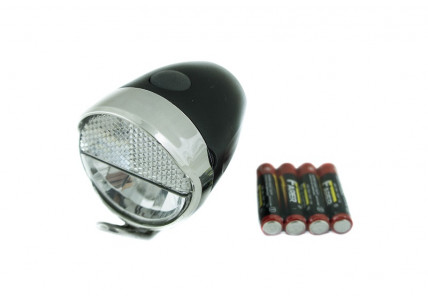 Передняя светодиодная  велофара 7110 на батарейках 1Led