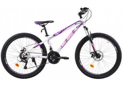 Подростковый велосипед CROSSRIDE BULLET 24" MTB. (рама 11") фиолетовый