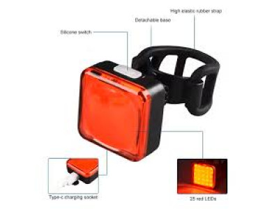 Задний велосипедный фонарь MY-2107-25LED USB