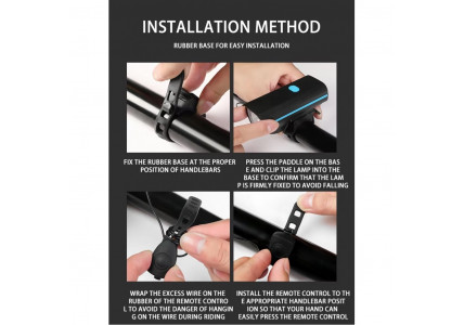 Фара передняя GM-858 на руль, черно-синяя