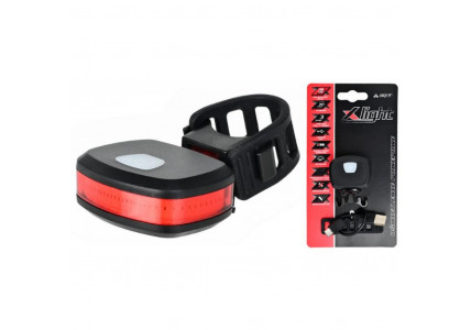 Задній ліхтар X-Light XC-384R COB LED 20LM, USB-C чорний 