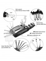 Мульти-ключ  16 предметов, черный / серебристый 