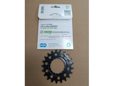 Звезда KMC 21T 1/2x1/8 Singlespeed CroMo для электровелосипеда BOSCH с планетаркой, черная.