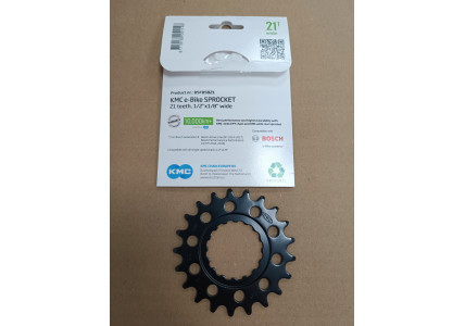 Звезда KMC 21T 1/2x1/8 Singlespeed CroMo для электровелосипеда BOSCH с планетаркой, черная.