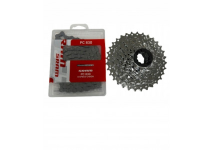 Комплект 8-швидкісна касета SRAM Power Pack PG830 11-32T та ланцюг PC830 на 114 ланок