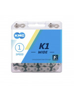 Цепь КМС K1-W 1/2x1/8x110L, серебряная/черная, 1 шв. singl/fix/планетарная втулка