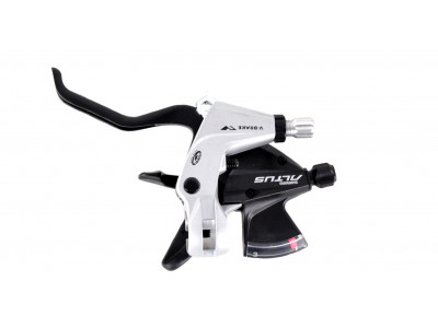 Манетка моноблок Shimano Altus ST-М370-S, левый 3 шв., 1800мм для V-Brake, сер