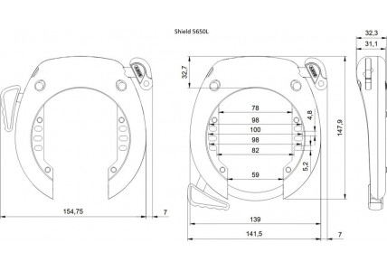 Велосипедный замок ABUS Shield 5650  для блокировки колеса