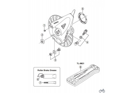 Фіксуюча гайка гальмівного елемента ролерного гальма Shimano HB-IM50 BRAKE UNIT FIXING NUT(4MM)