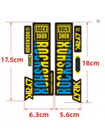 Наклейка RockShox на вилку велосипеда, голубовато-желтый