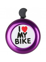 Звонок DN BL-005 I love my bike, фиолетовый