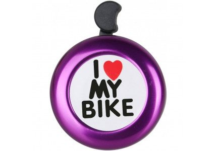 Звонок DN BL-005 I love my bike, фиолетовый
