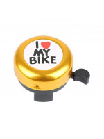 Звонок DN BL-005 I love my bike, золотой