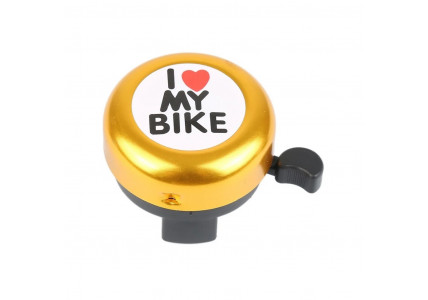 Звонок DN BL-005 I love my bike, золотой