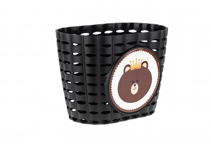 Корзина детская пластиковая на руль ONRIDE Lio черная для велосипедов 12-14