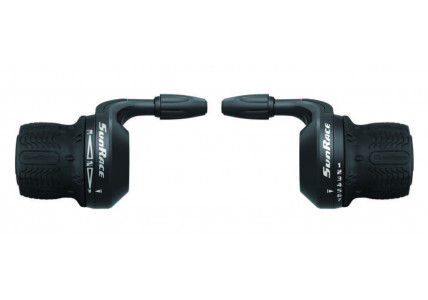Грипшифты SunRace TSM27 L3/R7, левый/правый, 3/7 шв., с тросом 1700/2100 мм, OEM