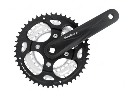 Комплект шатунов SunRace FCM300 3 175 под квадрат, 175 мм, 48-38-28T, на 8/7шв., черный