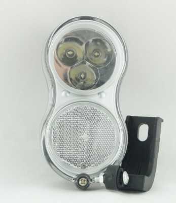 Передний вело фонарь YG-QD-118  3 LED  для динамовтулки