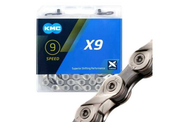 Цепь велосипедная KMC X9, 9 скоростей, 116 звеньев,
