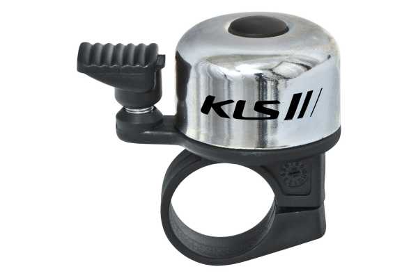 Звонок на руль KLS Bang 10, диаметр крепления 22 - 25 мм, серебристый (polybag)