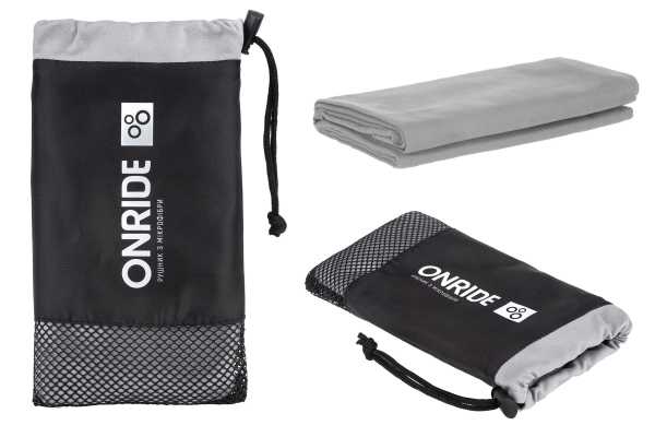 Полотенце из микрофибры ONRIDE Wipe 5 серое (100х50) в чехле