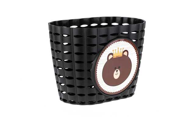 Корзина детская пластиковая на руль ONRIDE Lio черная для велосипедов 12-14