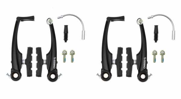 Ободные тормоза ONRIDE Set, перед+зад, рычаги: 110мм, черный