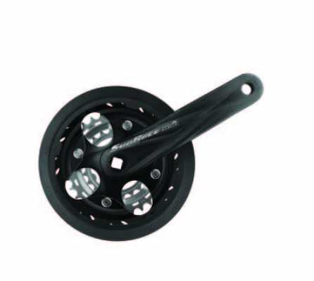 Комплект шатунов SunRace FCM904 B под квадрат, 170 мм, 44-32-22T, на 9 шв., с защитой, черный