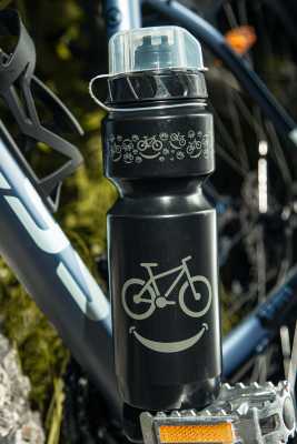 Фляга ONRIDE Positive 800 мл черный/белый принт с колпачком