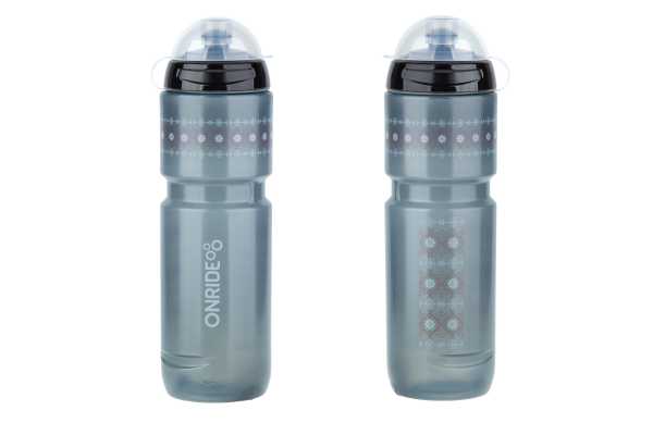 Фляга ONRIDE Own 800 мл, с колпачком, прозрачная черная