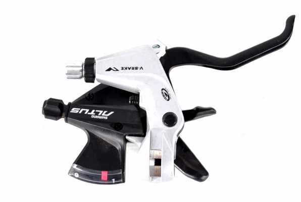 Манетка моноблок Shimano Altus ST-М370-S, правый 9 шв., 2050мм для V-Brake, сер