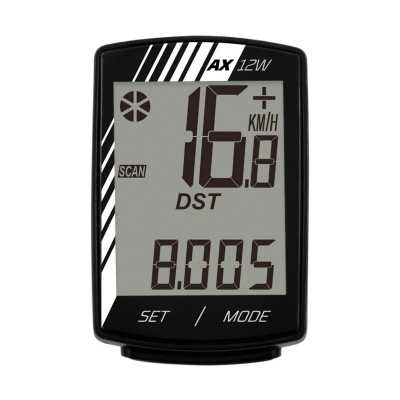 Велокомпьютер Longus АХ-12W, 12 ф-ций, черный