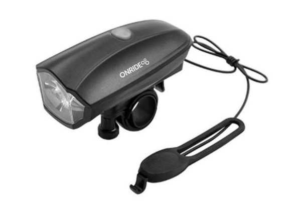Электронный сигнал 2в1 ONRIDE Lightbell (сигнал + фонарь), (3хААА, в комплекте), пластиковый