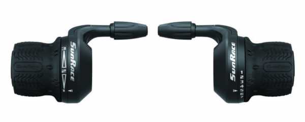 Грипшифты SunRace TSM27 L3/R7, левый/правый, 3/7 шв., с тросом 1700/2100 мм, OEM