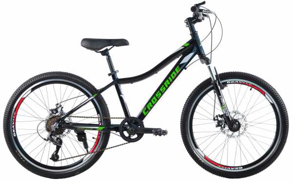 Велосипед CROSSRIDE 24 MTB AL "CROSS" Disc Черно-зеленый